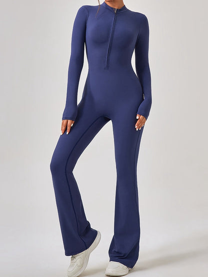 Zipper Flare Jumpsuit