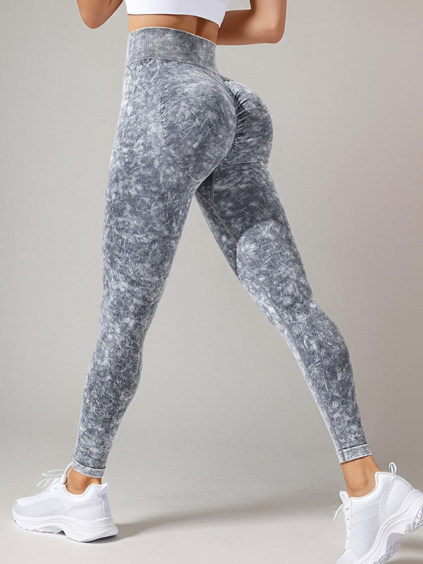 ZASUWA Damen Nahtlose Denim Scrunch Bum Leggings