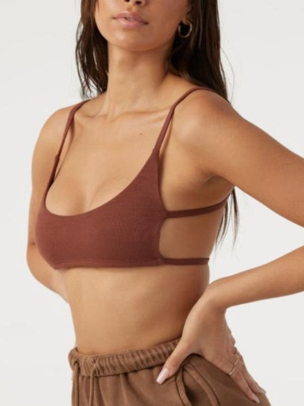 Big U Collar Backless Sports Bras