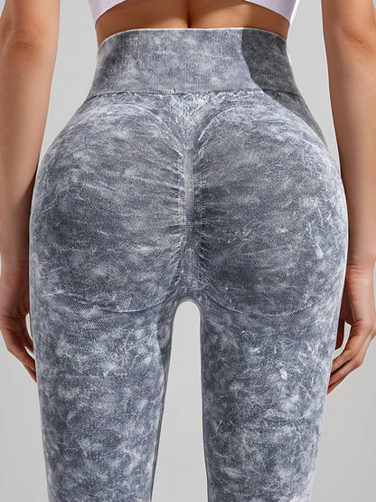 ZASUWA Damen Nahtlose Denim Scrunch Bum Leggings