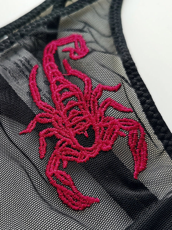 Scorpion Print Mesh Underwear