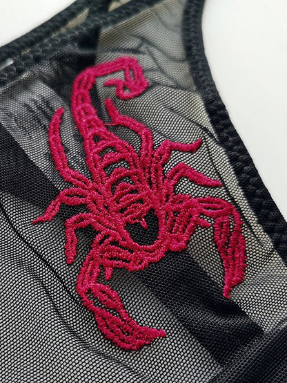 Scorpion Print Mesh Underwear