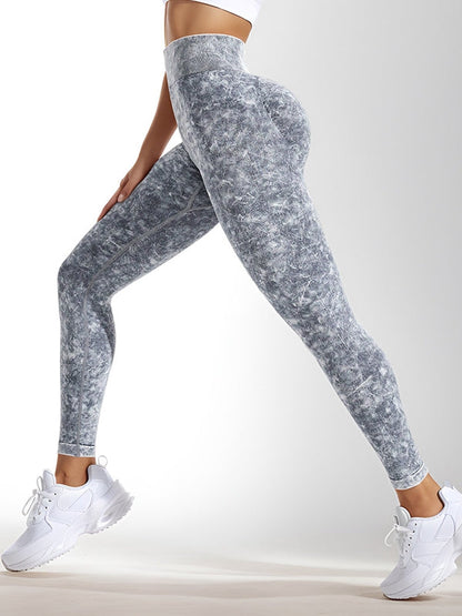 ZASUWA Damen Nahtlose Denim Scrunch Bum Leggings