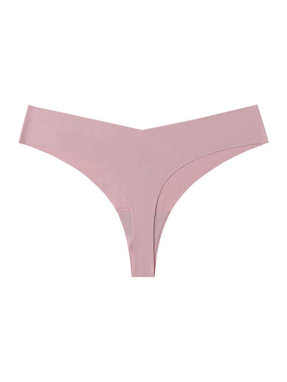 Seamless V-shape waisted T-back Underwear