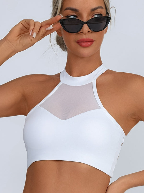 ZASUWA Damen Sexy Mesh Cross Back Schnelltrocknende Sport-BHs 