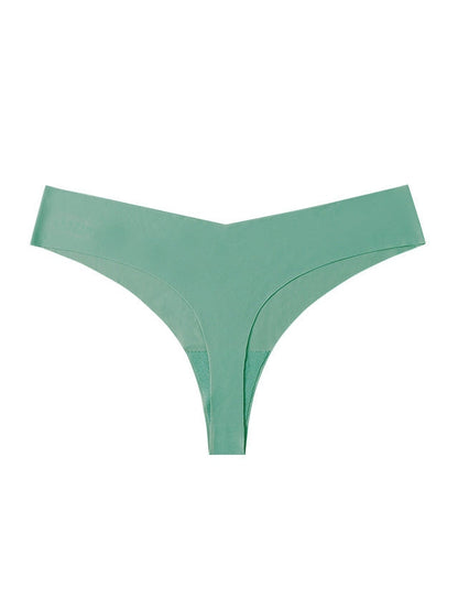 Seamless V-shape waisted T-back Underwear