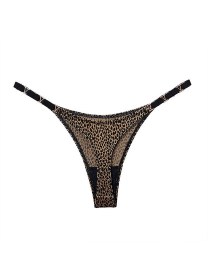 Metal Animal Print T-back Underwear
