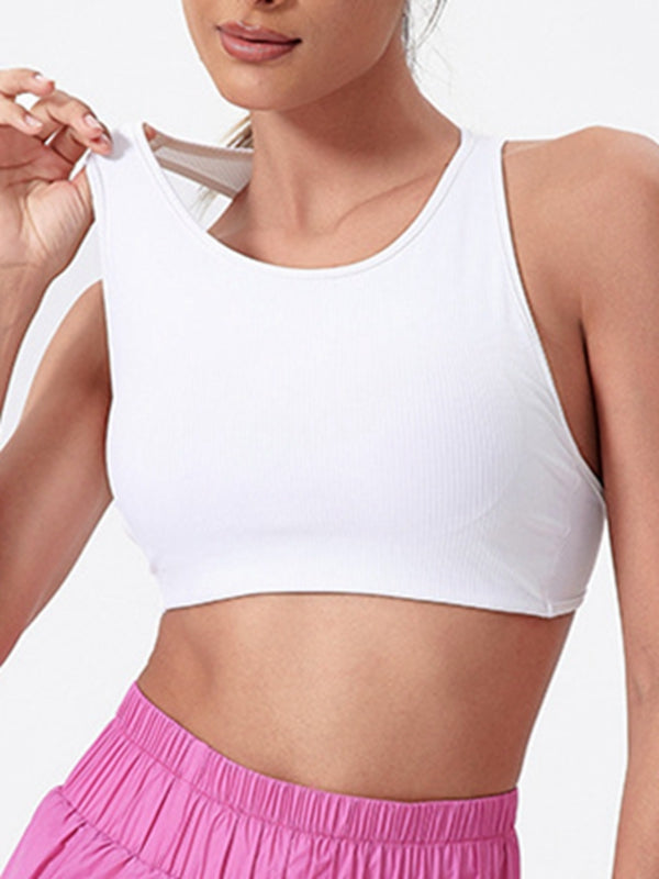 U Collar Backless Metal Sports Bras