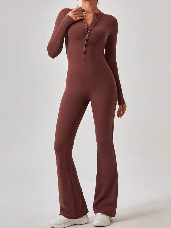 Zipper Flare Jumpsuit