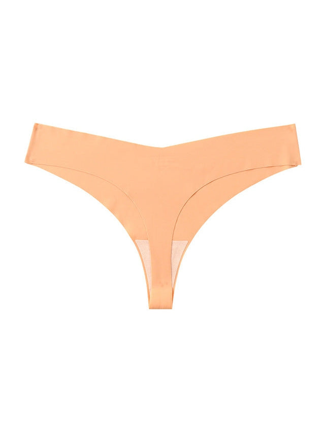 Seamless V-shape waisted T-back Underwear