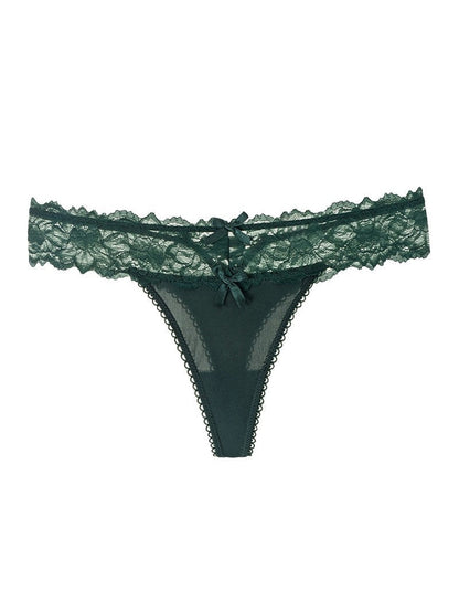 Mesh Solid Color Lace Underwears
