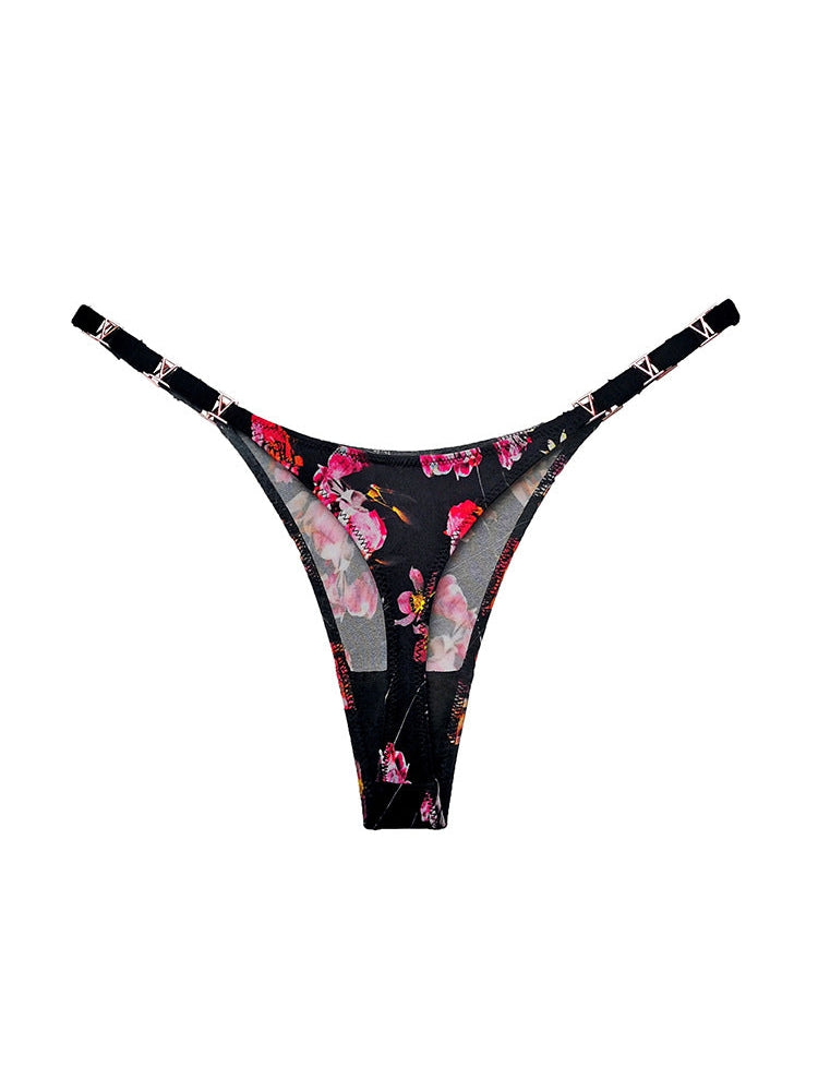 Metal Animal Print T-back Underwear