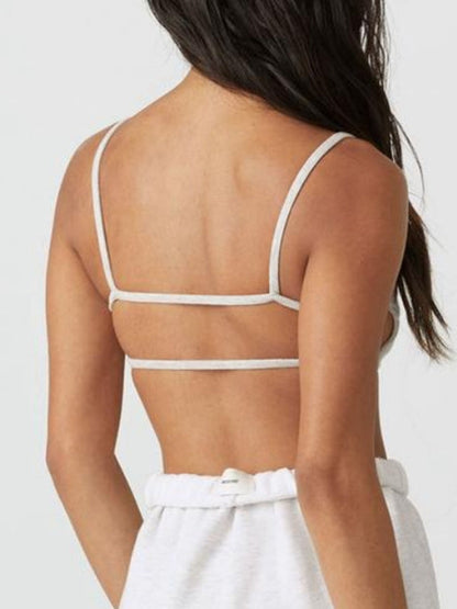 Big U Collar Backless Sports Bras