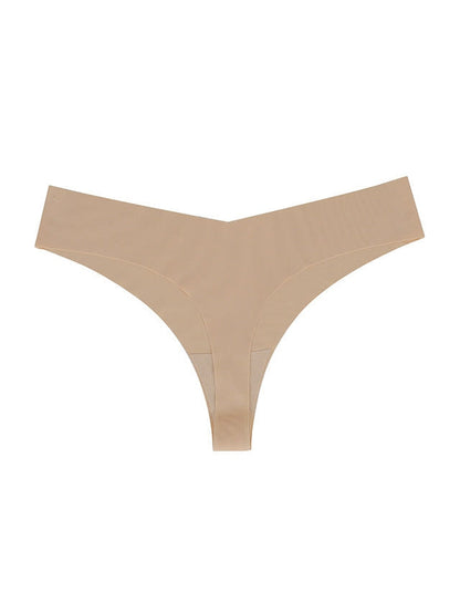 Seamless V-shape waisted T-back Underwear