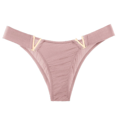 V Letter Solid Color Underwear