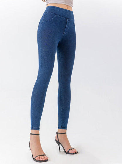 Denim Pocket High-waisted Leggings
