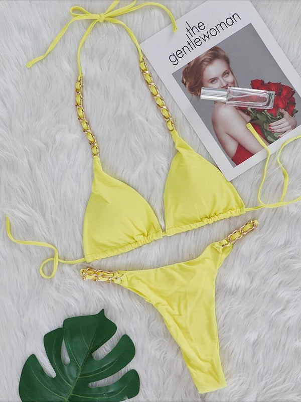 Metal Chain Beach Bikini Set