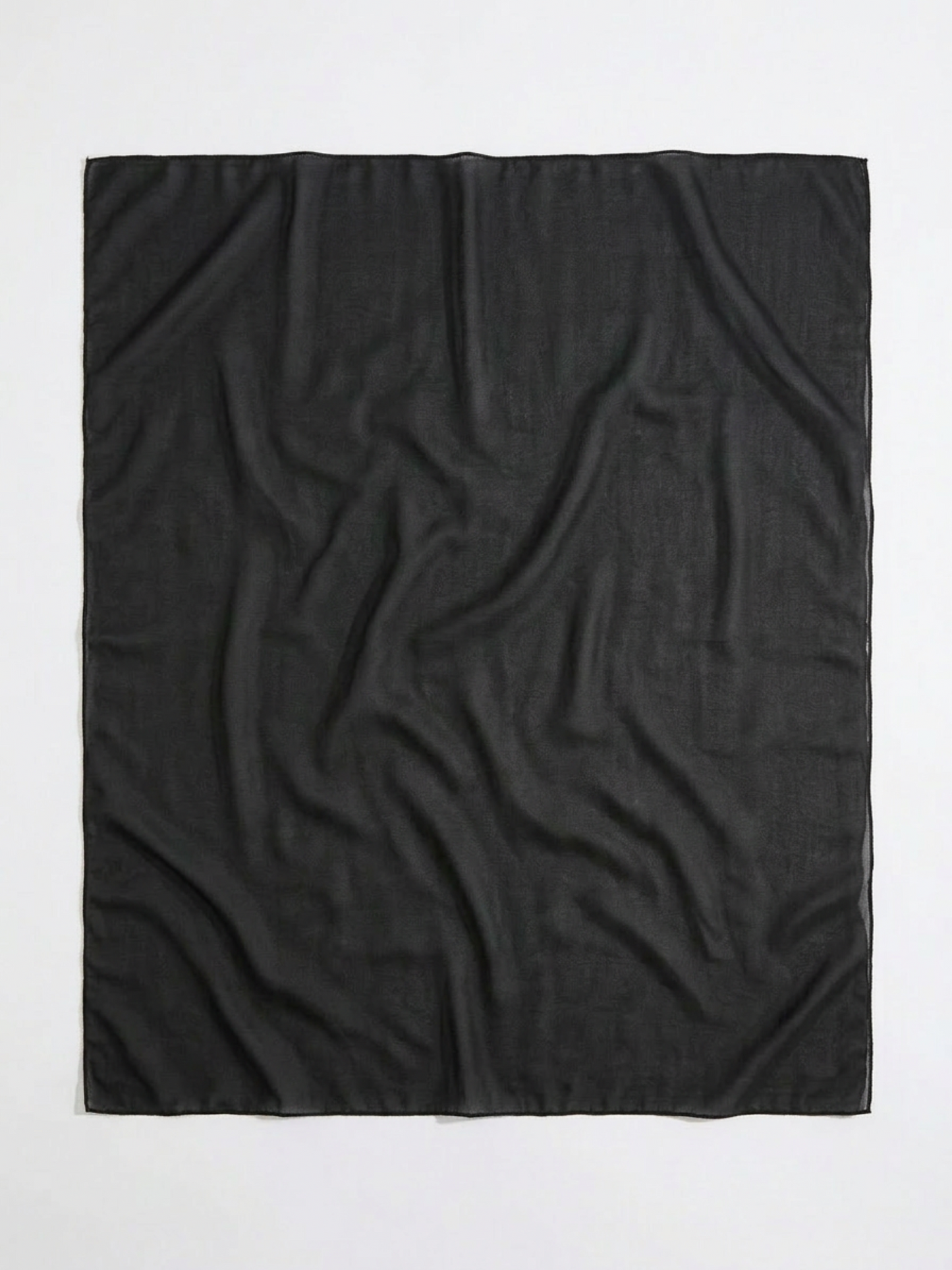 Solid Black Sheer Chiffon Long Side Tie Sarong Beach Cover Up Skirt
