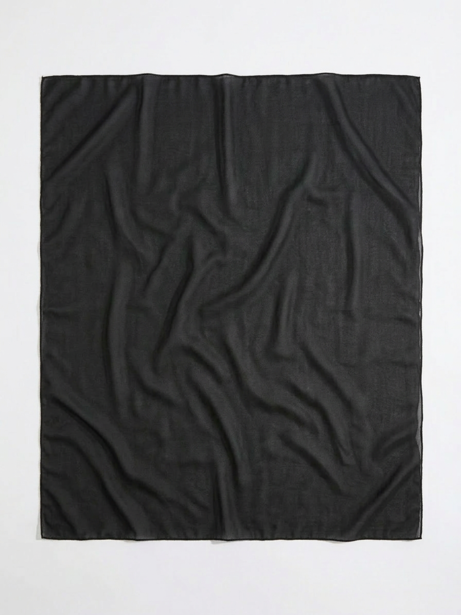 Solid Black Sheer Chiffon Long Side Tie Sarong Beach Cover Up Skirt