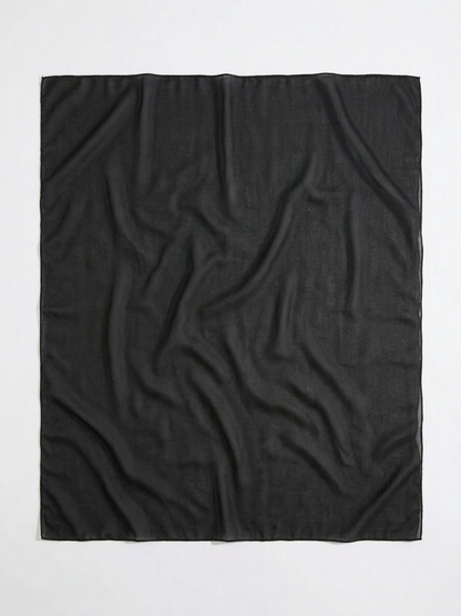 Solid Black Sheer Chiffon Long Side Tie Sarong Beach Cover Up Skirt