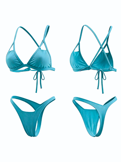 Cross Cutout Micro Bikini Set