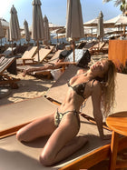 Camouflage Print Halter Tie-Side Bikini
