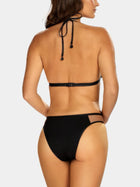 Black & Nude Mesh Sheer Halter Triangle Bikini