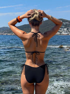 Butterfly Wing Print Halter Tie-Side Triangle Bikini