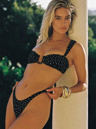 Spicy Polka Dot Wide Strap High Cut Bikini