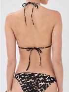 Retro Wild Leopard Print Triangle Bikini with Rings