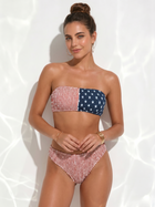 American Flag Textured Bandeau Bikini Set