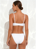 White Crinkle Textured Cutout Bikini Set with Thin Straps
