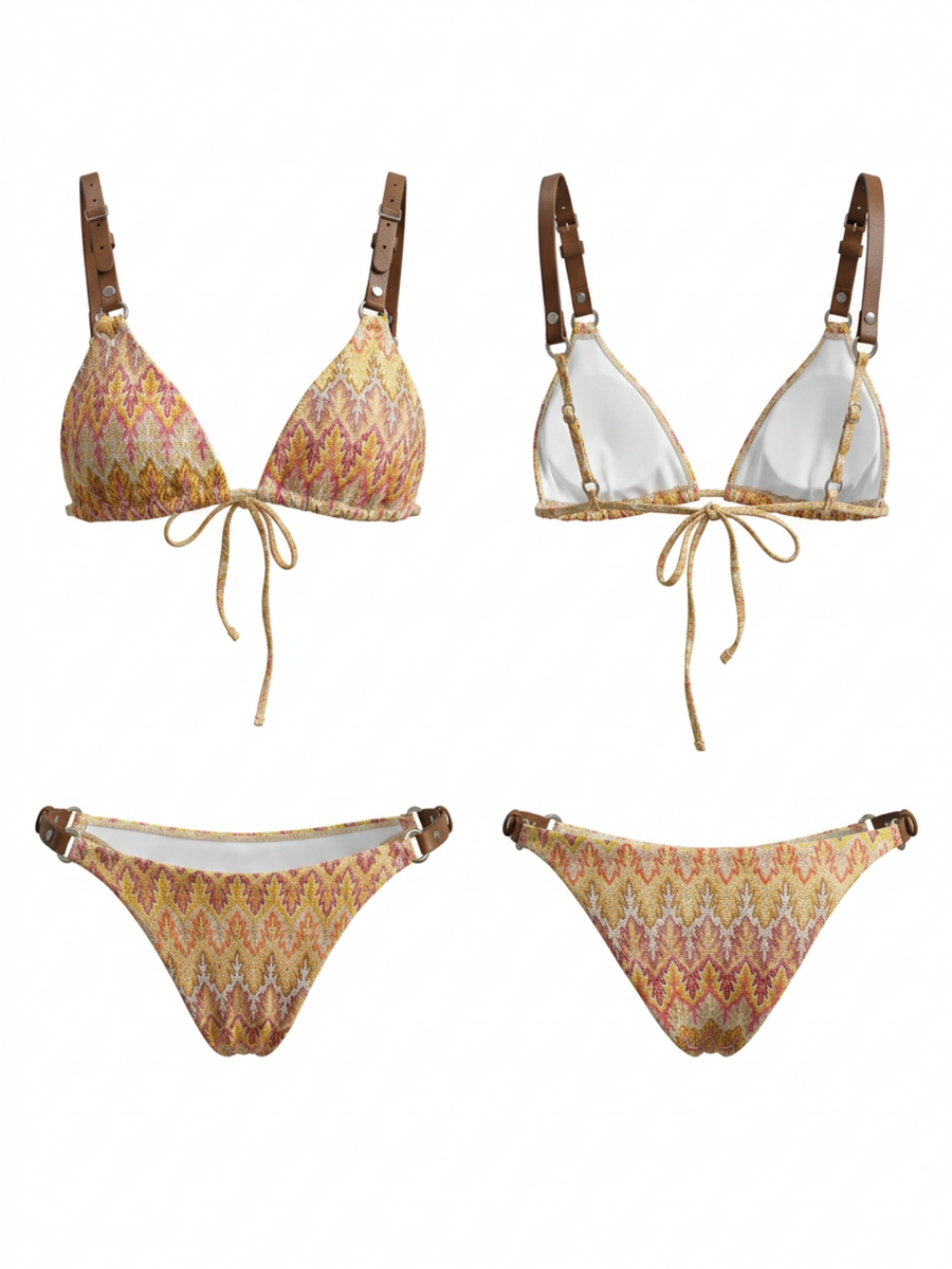 Boho Print Triangle Bikini