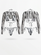 Snake Print 3-Piece Bikini Set