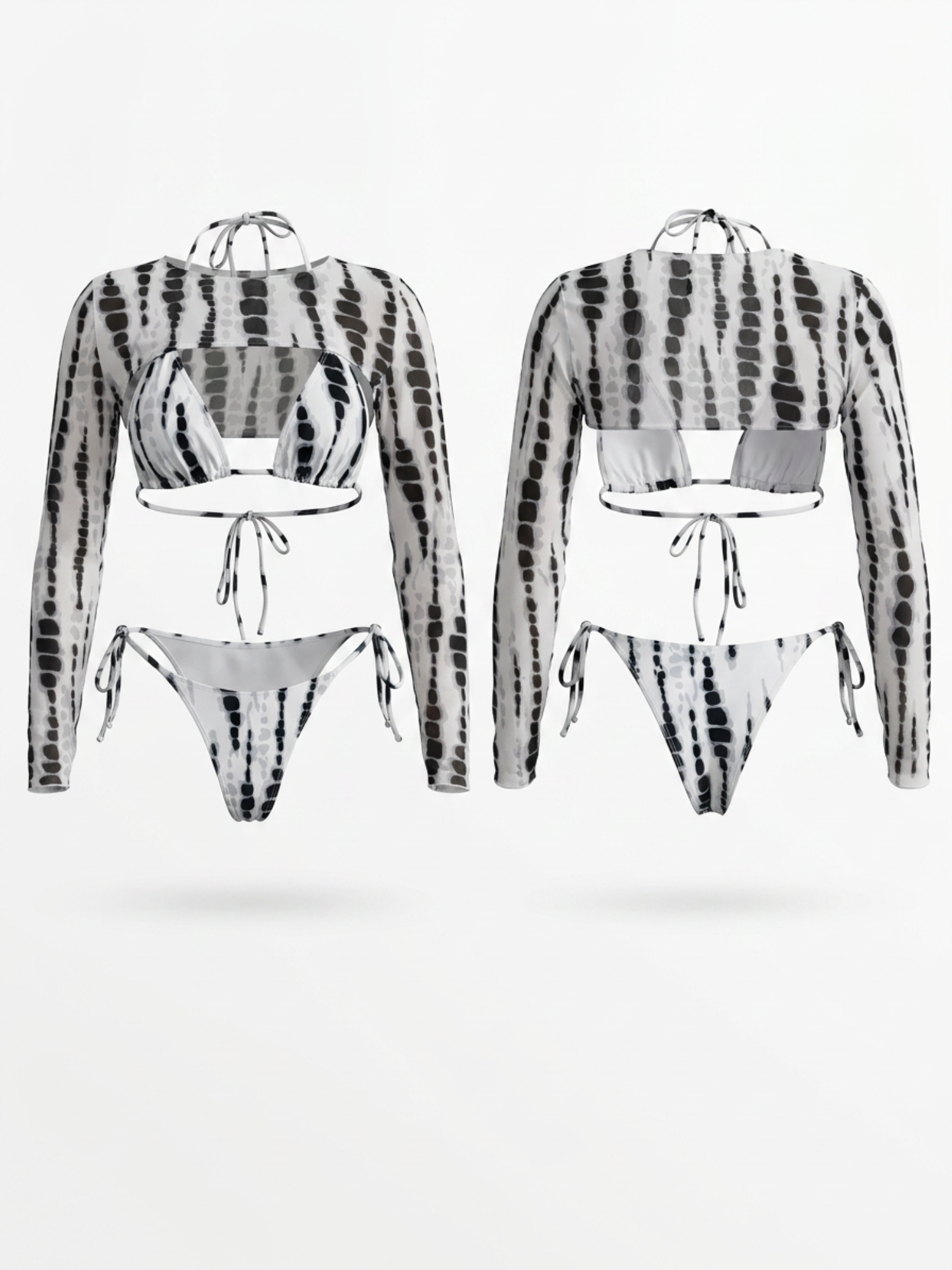 Snake Print 3-Piece Bikini Set