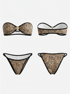Metallic Snake Print Bandeau Bikini Set