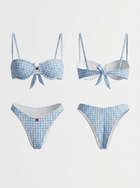 Blue Gingham Underwire Bikini Set