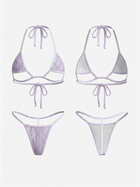 Lavender Textured Triangle Bikini Set
