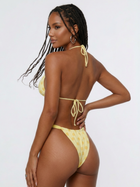 Yellow Polka Dot Halter Triangle Bikini Set