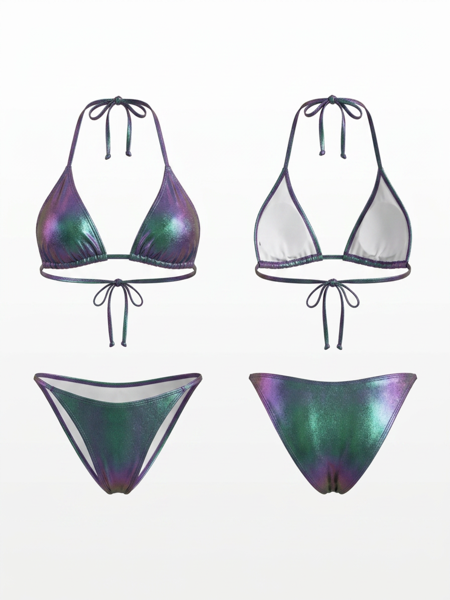 Iridescent Polarized Triangle Cup 3-Piece Bikini