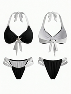 Black & White Color Block Bikini