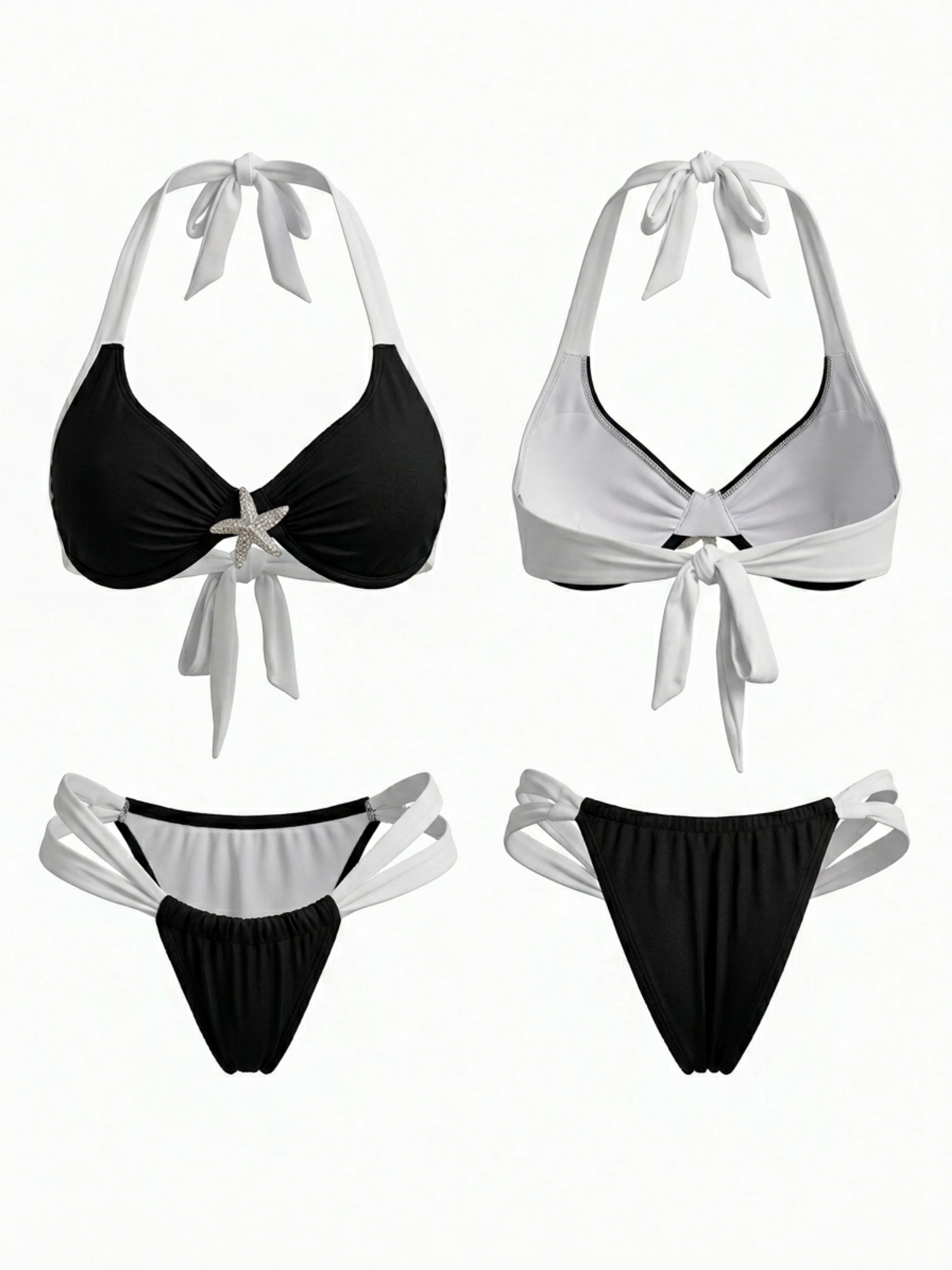 Black & White Color Block Bikini