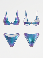 Metallic Blue Underwire Bikini Set