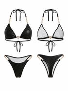 Black Snake Print Bikini Set