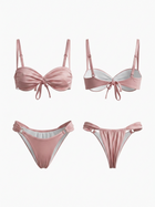 Light Pink Satin Bikini Set