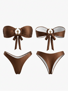Coffee Brown Bandeau Bikini Set