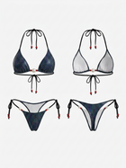 Iridescent Glitter Mesh Halter Bikini Set