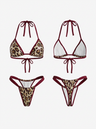Slim Fit Glitter Leopard Thin Halter Bikini