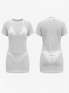 Summer White 3 Piece Swim Suit Halter Bikini