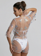 Sparkly Mesh Kimono Romper Swim Cover Up 3 Piece